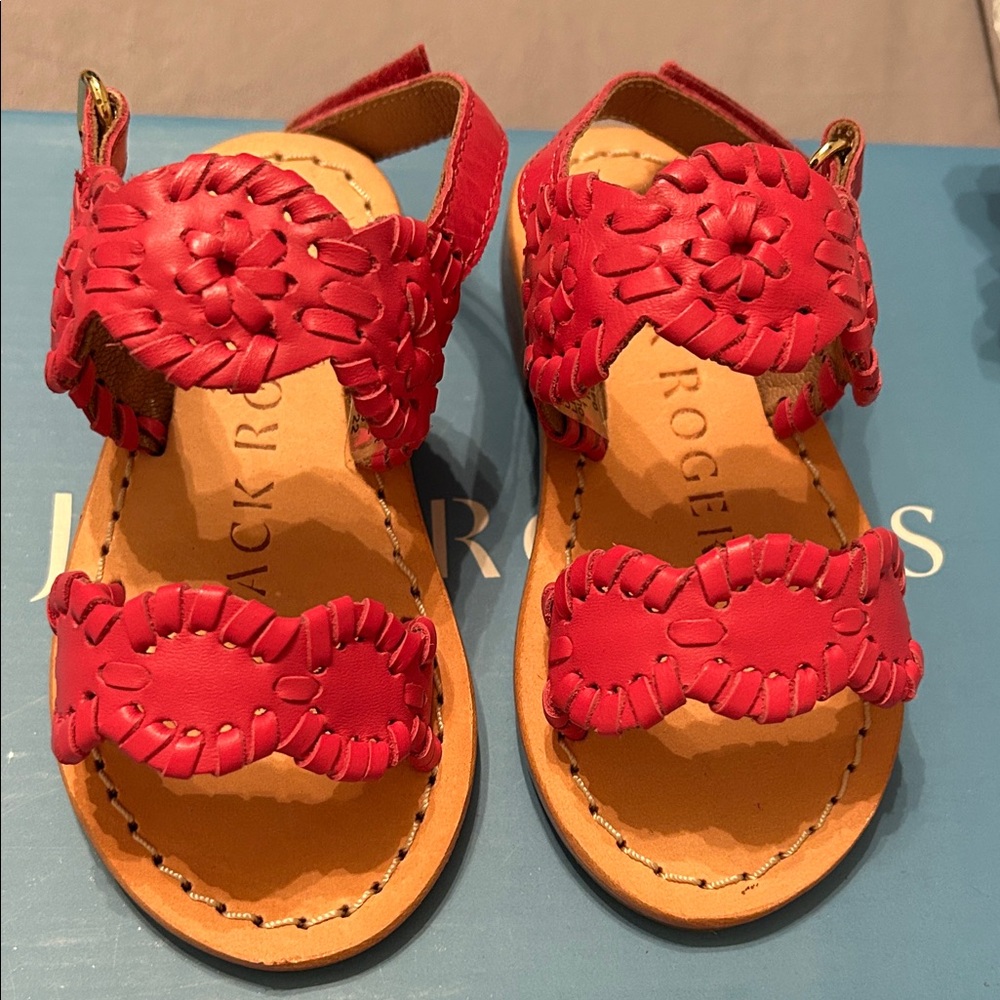 NIB Jack Rogers Girls' pink Leather Sandals